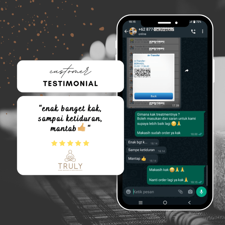 Testimonial pelanggan Truly Home Massage 5