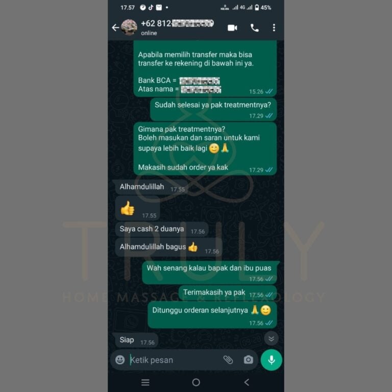 Testimonial pelanggan Truly Home Massage 27