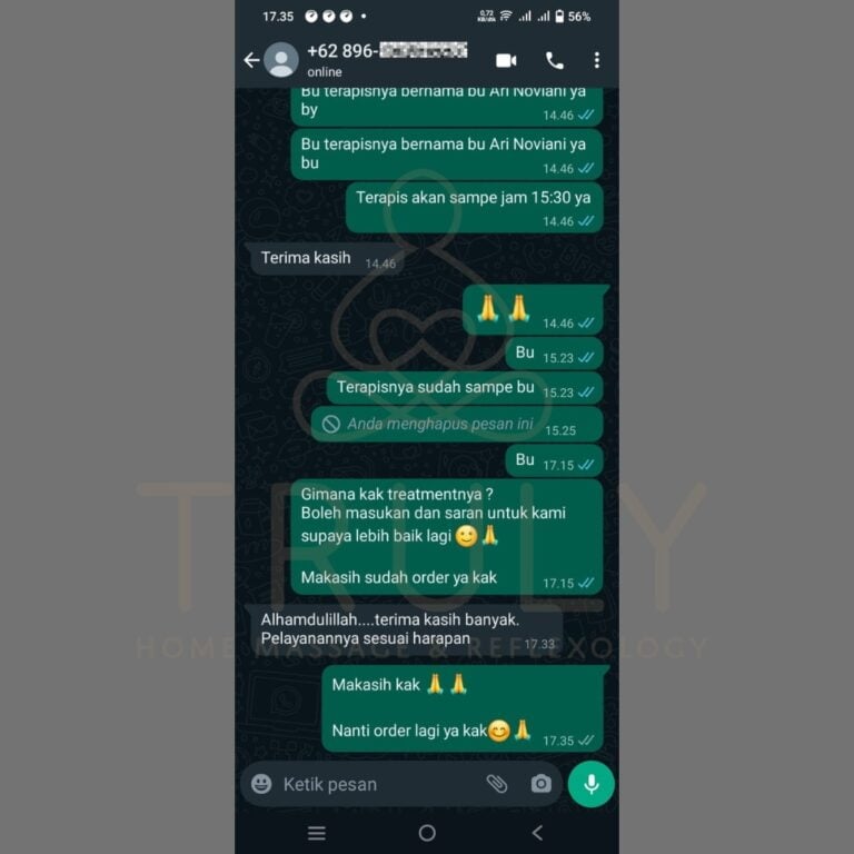 Testimonial pelanggan Truly Home Massage 22