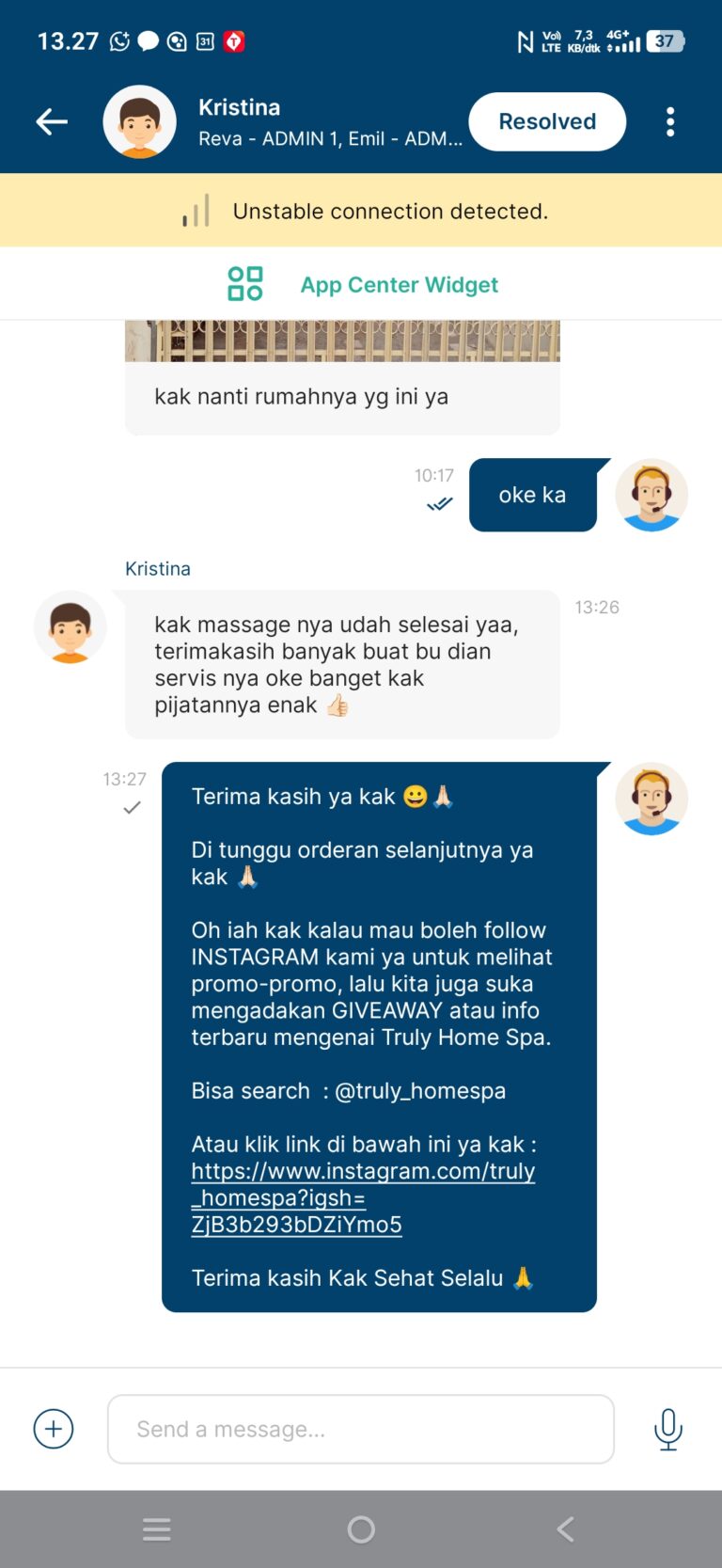 Testimonial pelanggan Truly Home Massage 2
