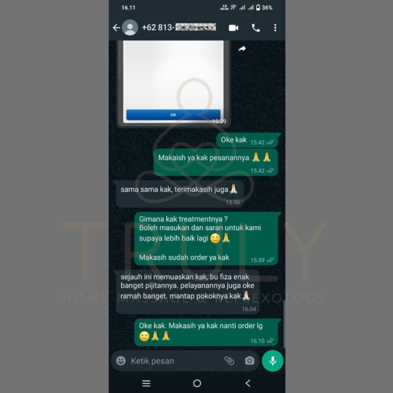 Testimonial pelanggan Truly Home Massage 9