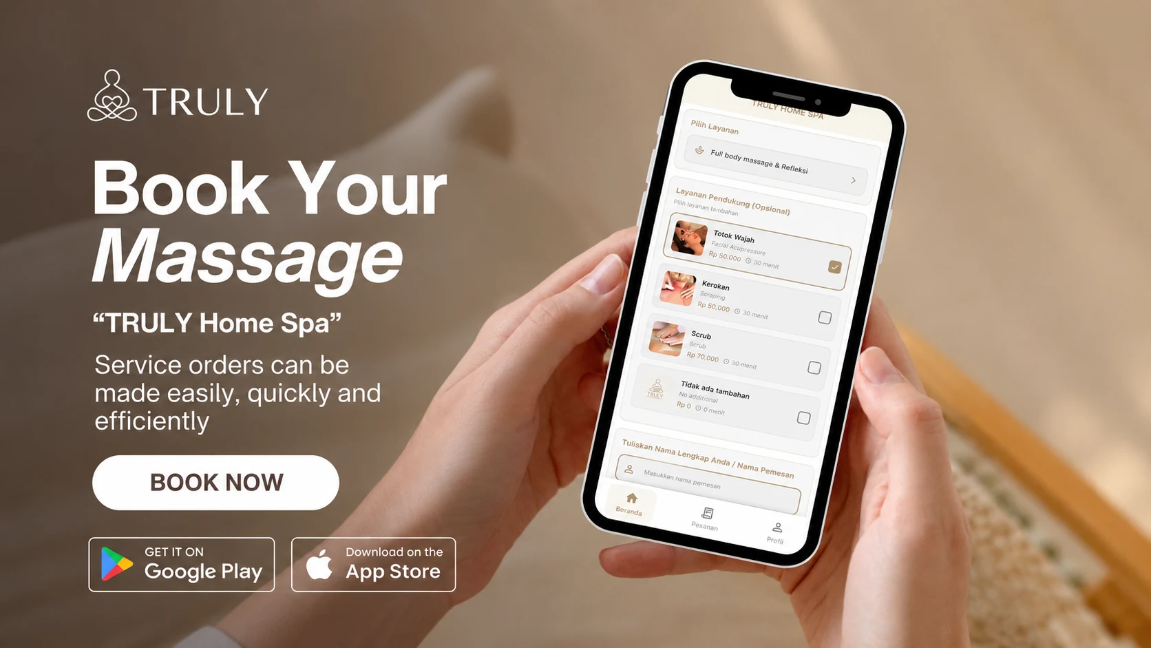 Truly Home Massage Kini Tersedia di App Store dan Play Store